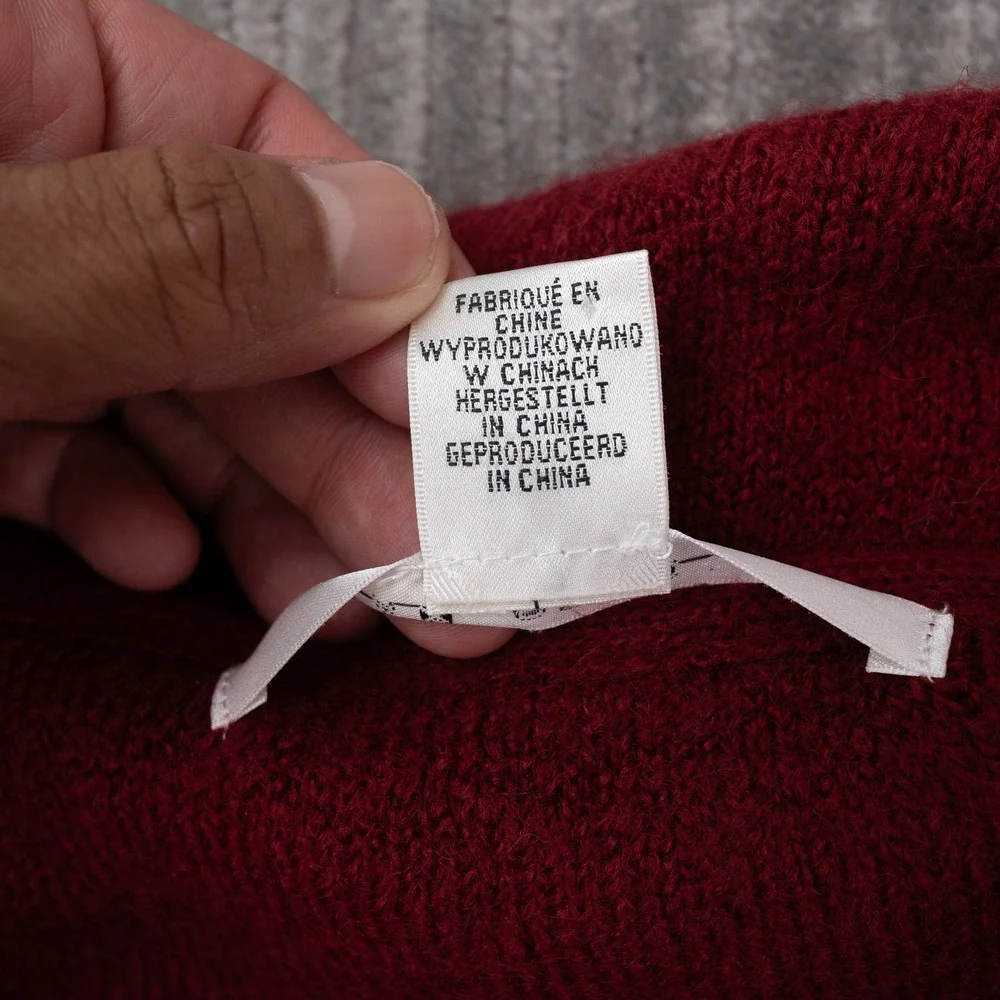 Max Studio Cardigan Women 2X Red NWT Asymmetric Button Wrap Knit Sweater